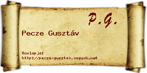 Pecze Gusztáv névjegykártya